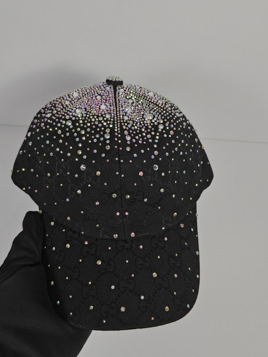 Gucci Accessories - Gucci black monogram gg rhinestone cap